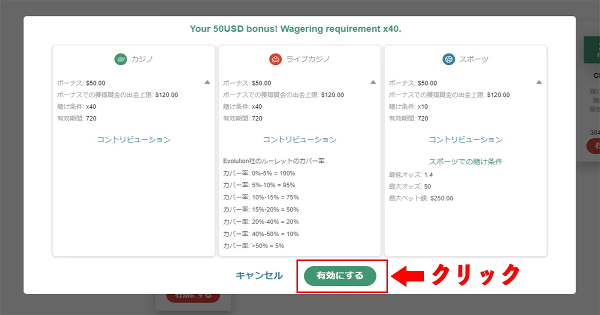 テッドベット入金不要ボーナスの受け取り方